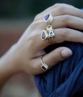 anello solo uno rubellite taglio smeraldo