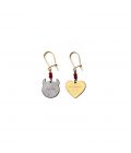 mono orecchino emoticon cuore e diavoletto